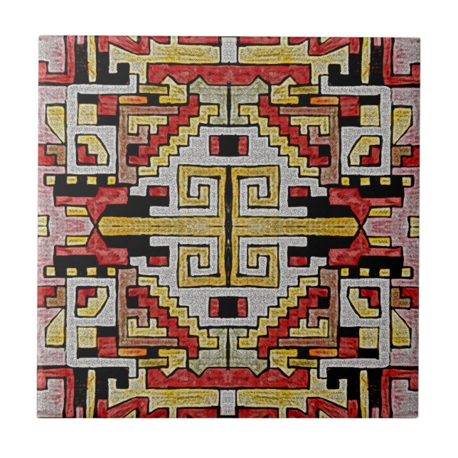 Geomethric Tribal/Ethnic Pattern Tile (Front)