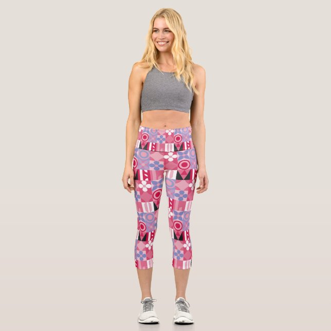 geometic tiles capri leggings (Front)