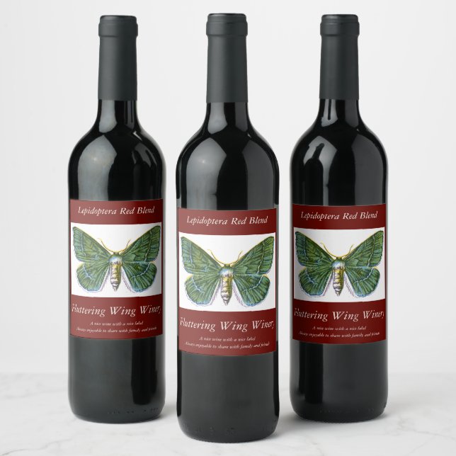 Geometra papilionaria - The Large Emerald Moth Wine Label (Bottles)