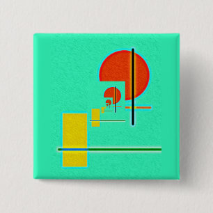 Geometri abstrakt 15 cm square badge