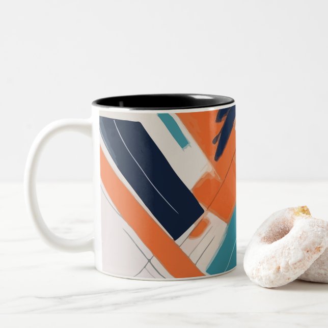 Geometría Atrevida Two-Tone Coffee Mug (With Donut)