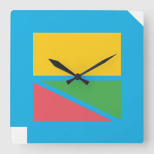 Geometria de Geomesky by Masanser Pixelat Square Wall Clock