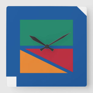 Geometria de Geomesky by Masanser Pixelat Square Wall Clock