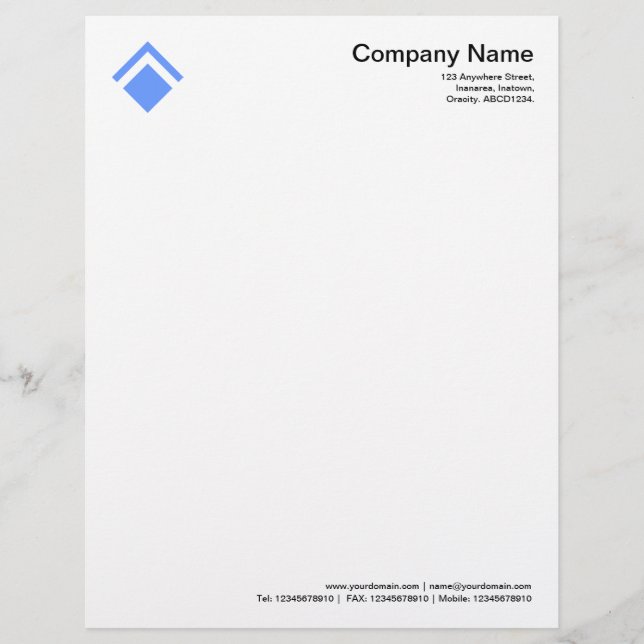 Geometric 01 - Baby Blue Custom Letterhead (Front)