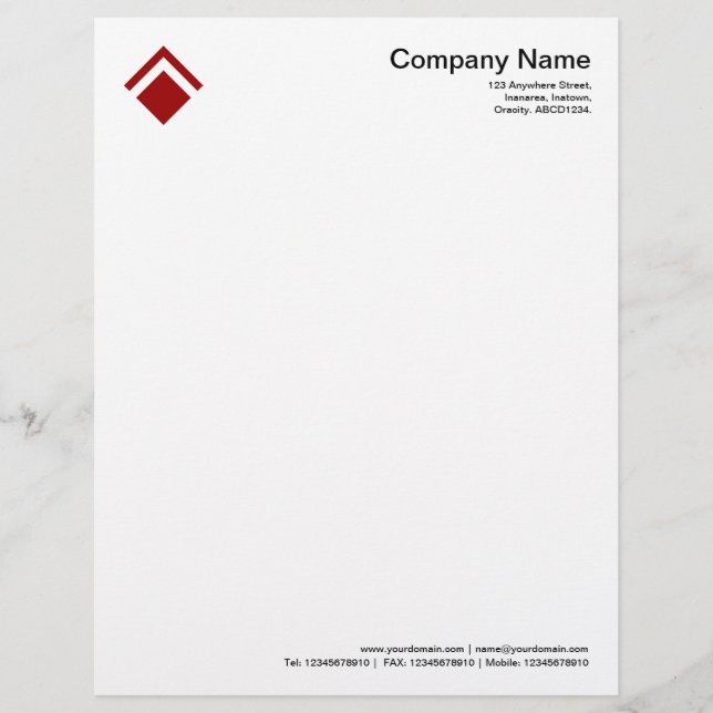 Geometric 01 - Ruby Red Letterhead Design (Front)