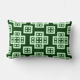 Geometric 030614 - Ghost Green on Dk Forest Green Lumbar Cushion