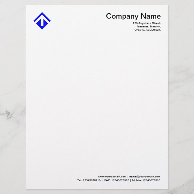 Geometric 03 - Blue Letterhead Design (Front)
