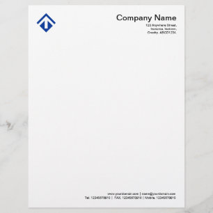 Geometric 03 - Navy Blue Customized Letterhead