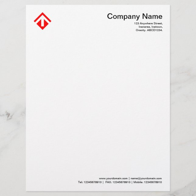 Geometric 03 - Red Personalized Letterhead (Front)