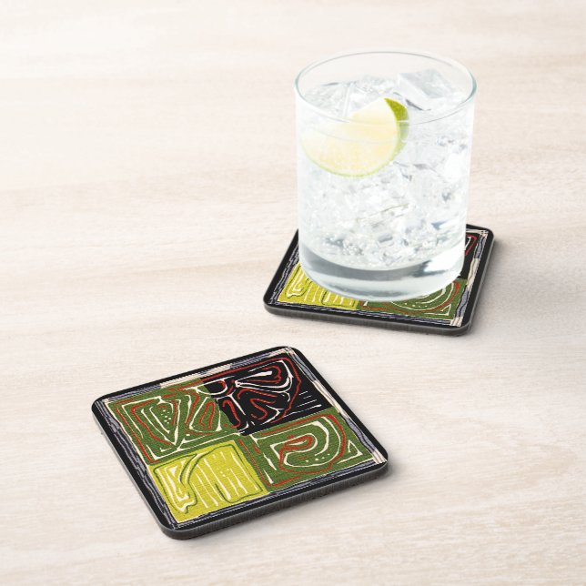 GEOMETRIC 1 Coaster Set Of 6 LEMON (Right Side)