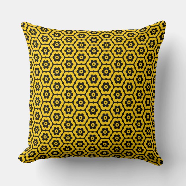 Geometric 280514 (03) - Amber and Black Cushion (Front)