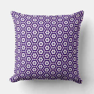 Geometric 280514 (03) - Deep Purple on White Cushion
