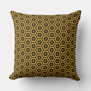 Geometric 280514 (03) - Gold Brown and Black Cushion