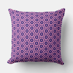 Geometric 280514 (03) - Pink on Deep Navy Cushion