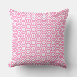 Geometric 280514 (03) - Pink on White Cushion