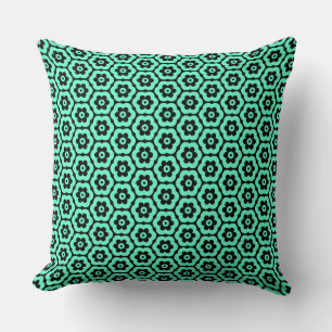 Geometric 280514 (03) - Turquoise on Black Cushion