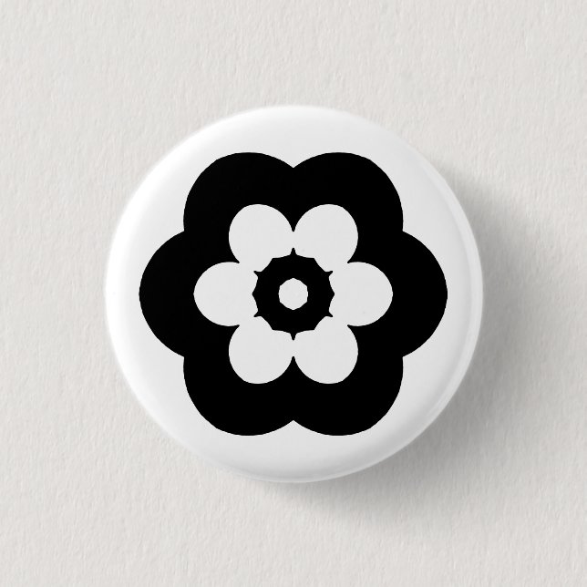 Geometric 290514 (3) - Black 3 Cm Round Badge (Front)