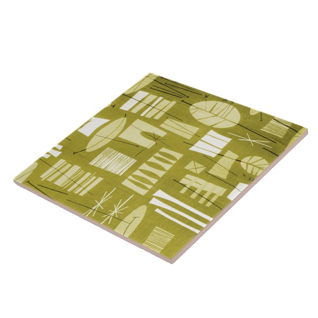 GEOMETRIC 2 Ceramic Tile 2 Sizes - LEMON YELLOW (Side)