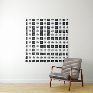 Geometric 2 Logo Pattern Design Tapestry