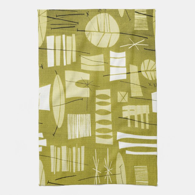 GEOMETRIC 2 MoJo Kitchen Towel - LEMON YELLOW (Vertical)