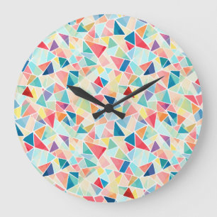 Geometric 2K Pattern Pair of Flip Flops Large Clock