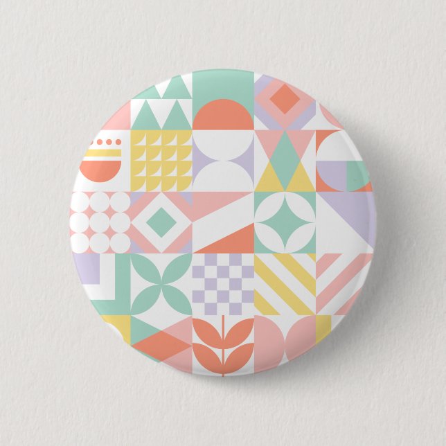 geometric #32 6 cm round badge (Front)