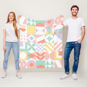 geometric #32 fleece blanket