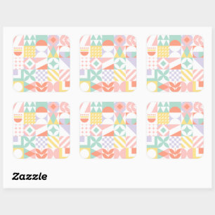 geometric #32 square sticker