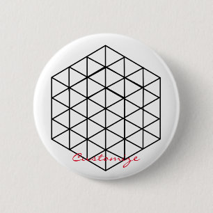 Geometric 3-D Cube Thunder_Cove 6 Cm Round Badge