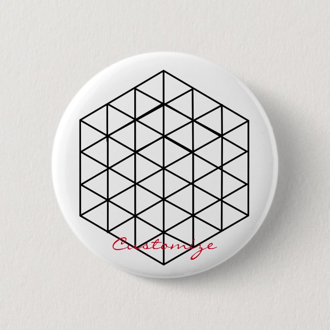 Geometric 3-D Cube Thunder_Cove 6 Cm Round Badge (Front)