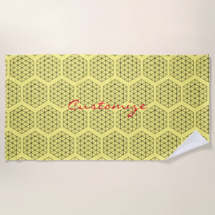 Geometric 3-D Cube Thunder_Cove Beach Towel