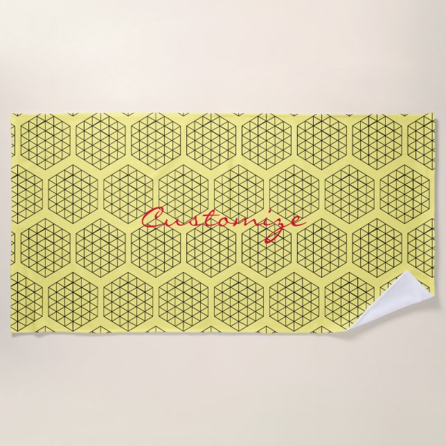 Geometric 3-D Cube Thunder_Cove Beach Towel (Front)