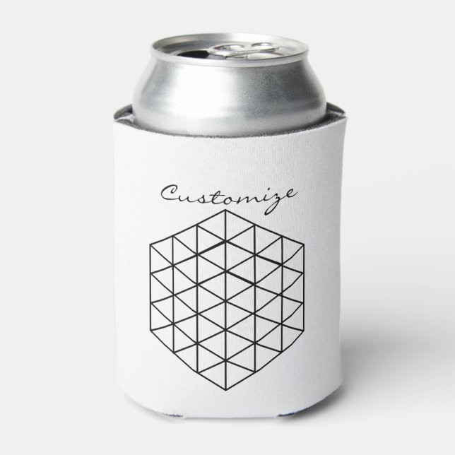 Geometric 3-D Cube Thunder_Cove Can Cooler (Can Front)
