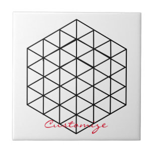 Geometric 3-D Cube Thunder_Cove Ceramic Tile