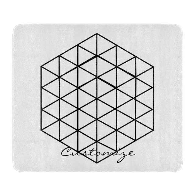 Geometric 3-D Cube Thunder_Cove Cutting Board (Front)