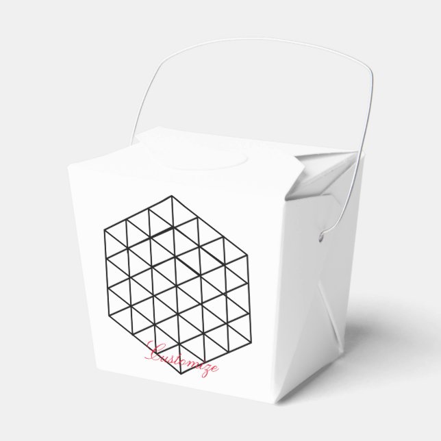 Geometric 3-D Cube Thunder_Cove Favour Box (Front Side)
