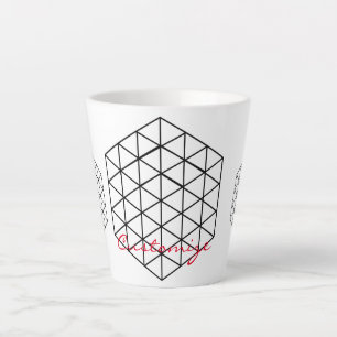 Geometric 3-D Cube Thunder_Cove Latte Mug