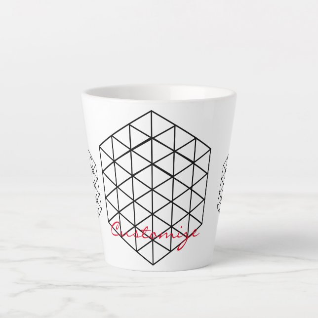 Geometric 3-D Cube Thunder_Cove Latte Mug (Front)