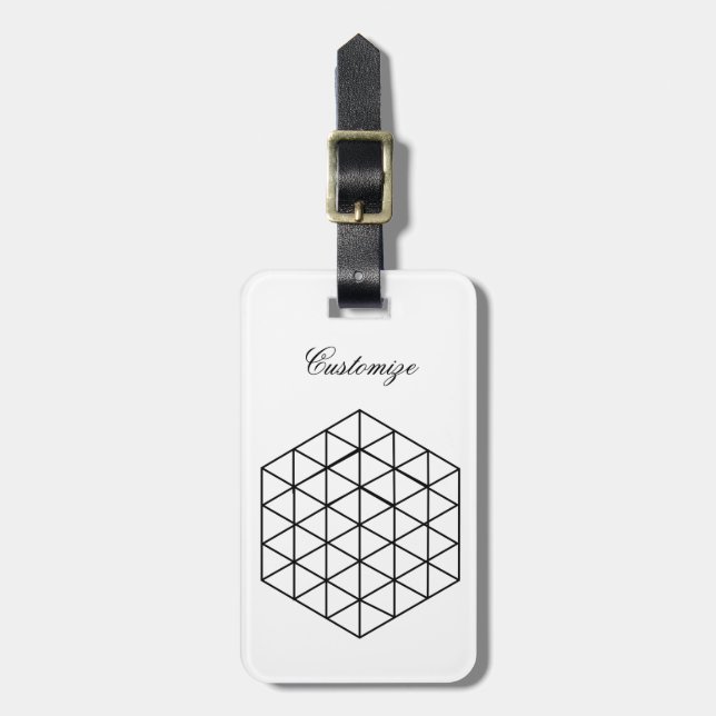 Geometric 3-D Cube Thunder_Cove Luggage Tag (Front Vertical)