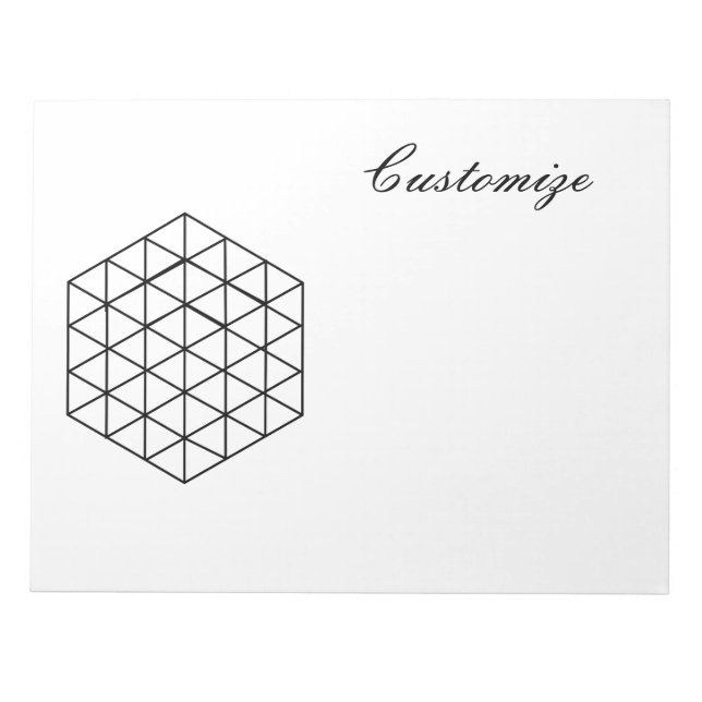 Geometric 3-D Cube Thunder_Cove  Notepad (Front)