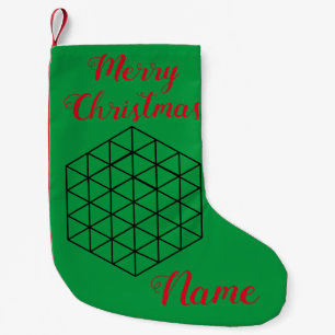 Geometric 3-D Cube Thunder_Cove Small Christmas Stocking