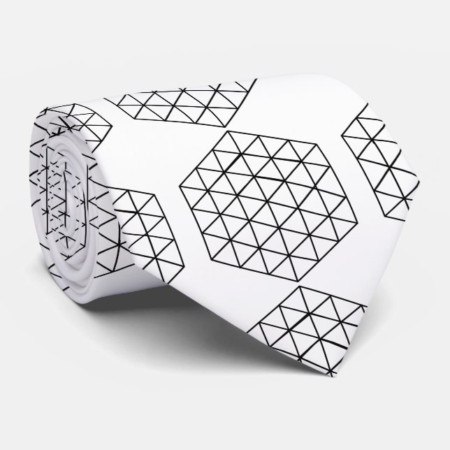 Geometric 3-D Cube Thunder_Cove Tie (Rolled)