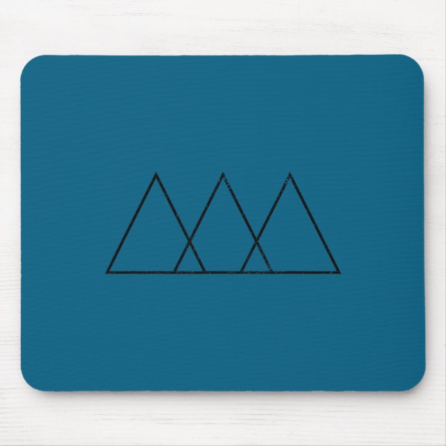 Geometric 3 Overlapping Triangles Geometry Artwork Mouse Pad (Front)