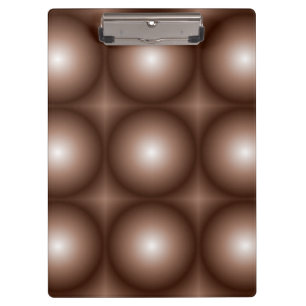Geometric 3D Circle Dark Brown Mocha Mousse White  Clipboard