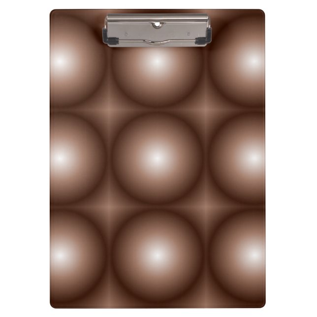Geometric 3D Circle Dark Brown Mocha Mousse White  Clipboard (Front)