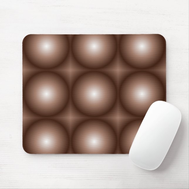 Geometric 3D Circle Dark Brown Mocha Mousse White  Mouse Pad (With Mouse)