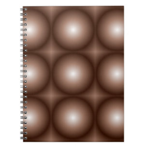 Geometric 3D Circle Dark Brown Mocha Mousse White Notebook