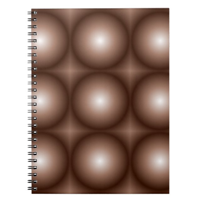 Geometric 3D Circle Dark Brown Mocha Mousse White  Notebook (Front)