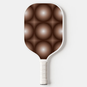 Geometric 3D Circle Dark Brown Mocha Mousse White Pickleball Paddle