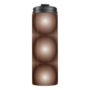 Geometric 3D Circle Dark Brown Mocha Mousse White Thermal Tumbler